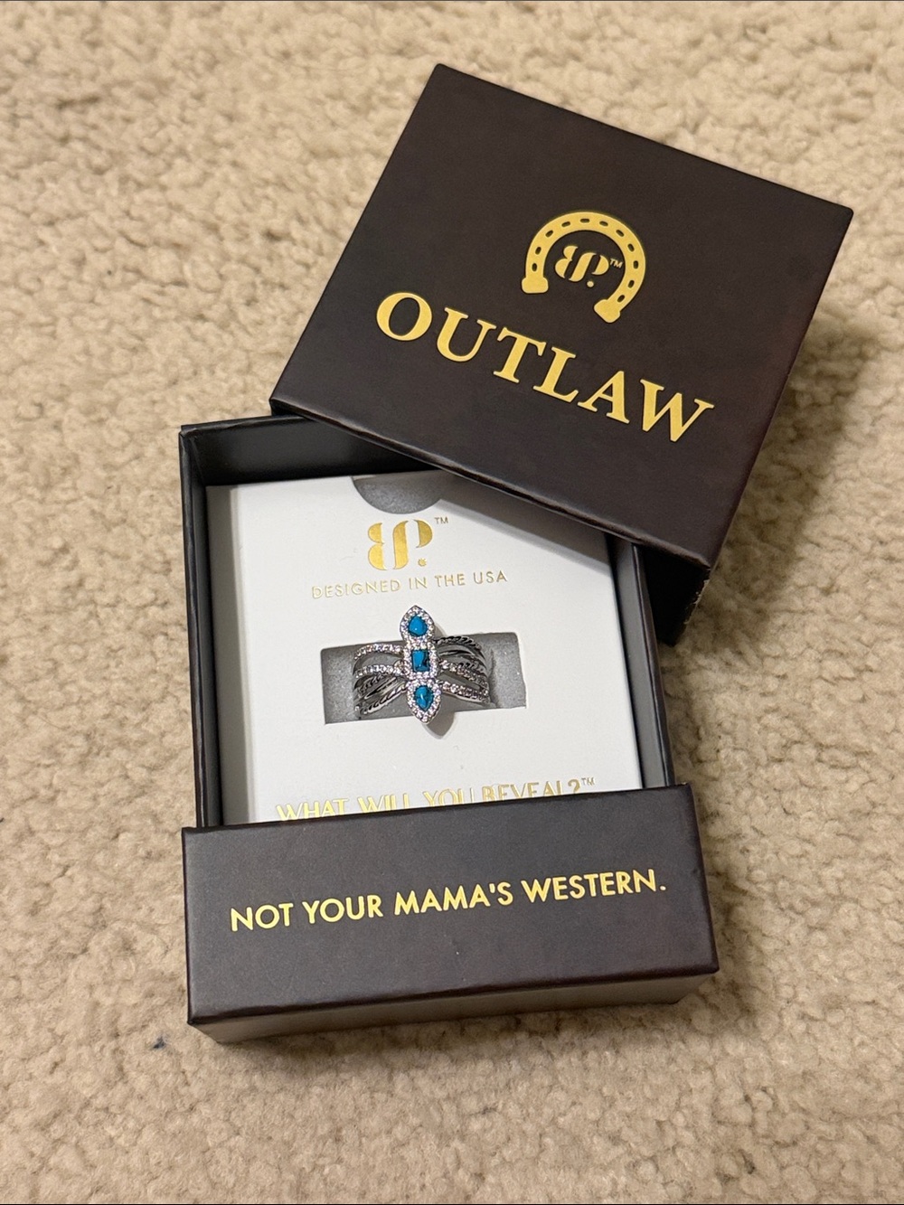 Bomb party outlaw ring size 7